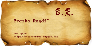 Brczko Regő névjegykártya
